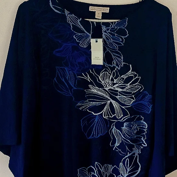 NWT~DANA BUCHMAN~ Blue Floral Dress - Picture 1 of 9